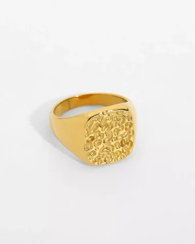 Rintage 18-karat guldbelagt stor ring.