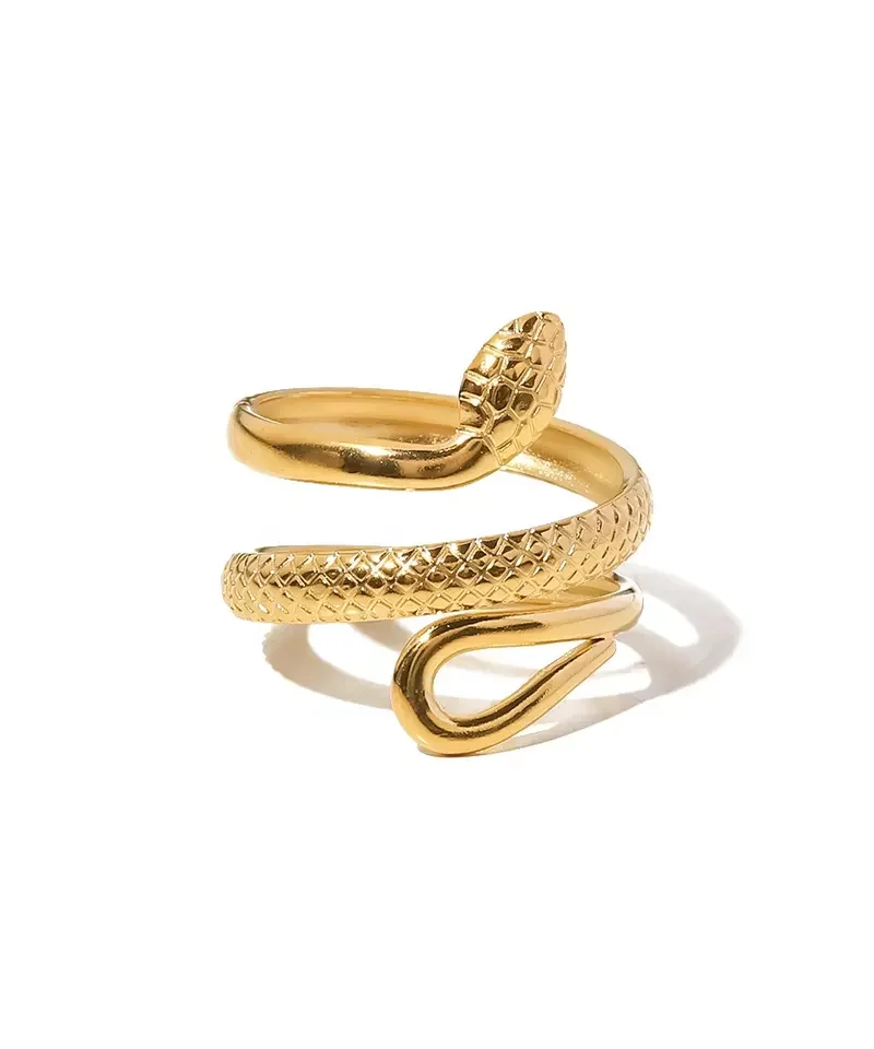 Rose -18 karat guldbelagt snake ring