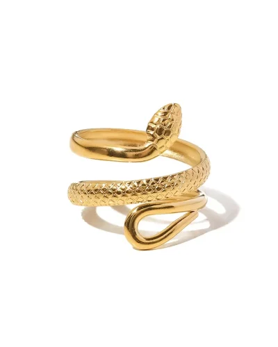 Rose -18 karat guldbelagt snake ring