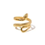 Rose -18 karat guldbelagt snake ring